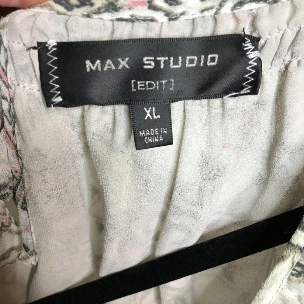 Max Studio Edit Cold Shoulder Geometric Blouse Sz… - image 6